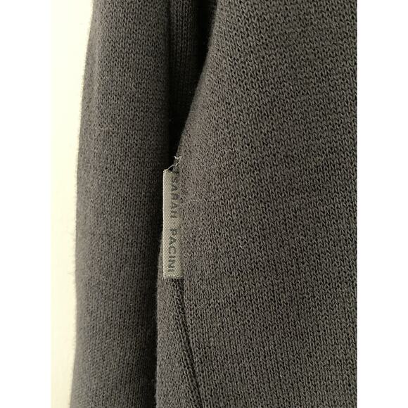 Sarah Pacini Open Front Lagenlook black Cardigan Rayon Merino Wool mixed Italy - Picture 6 of 8